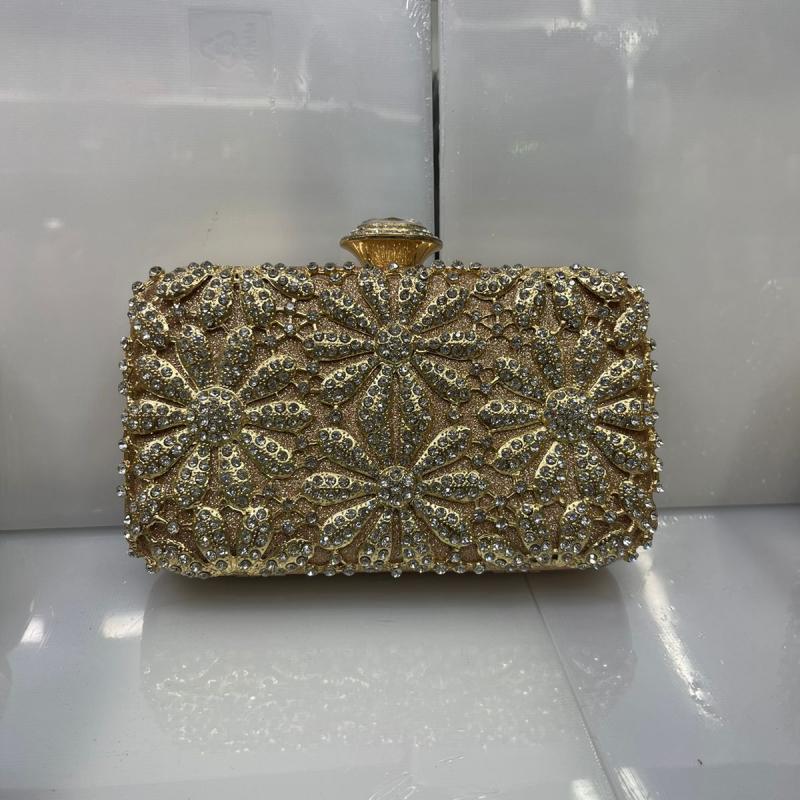 Luxury Golden Stone Embellished Ladies Clutch – বিয়ে ও পার্টির জন্য পারফেক্ট